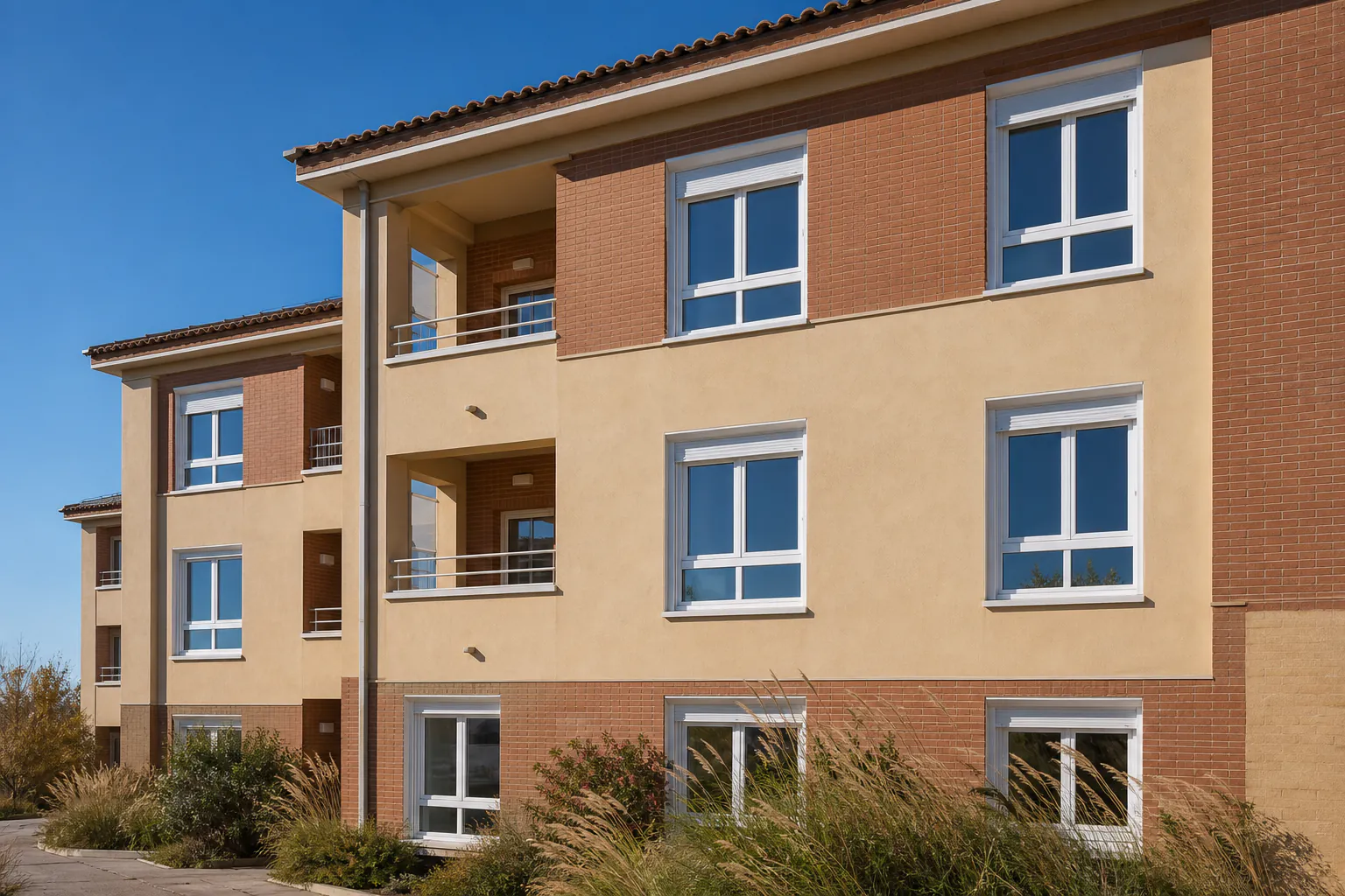 Vivienda característica de Zaragoza con nuevas ventanas de PVC