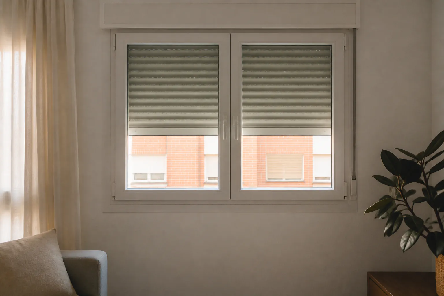 Ventana de PVC con persiana integrada en Zaragoza
